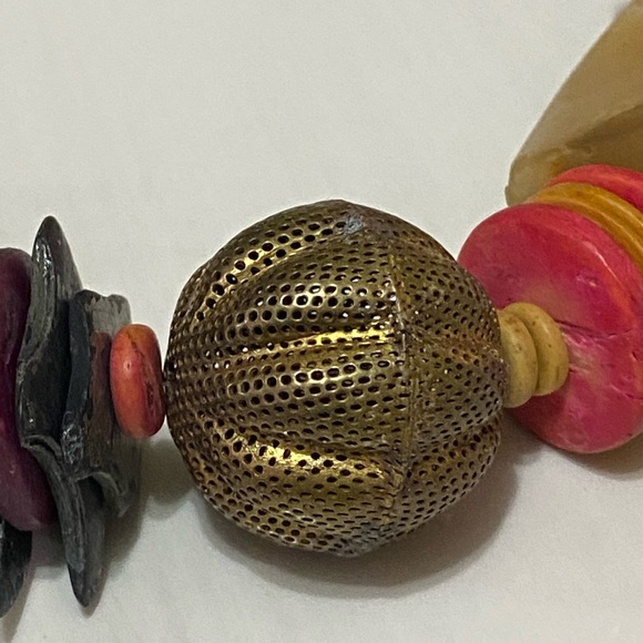 3/22 Unique Vintage Coco Shell Wood Necklace / Boho - Picture 8 of 12